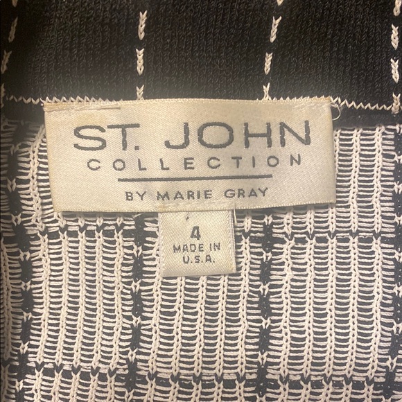 St. John Black and White Windowpane Blazer - Picture 3 of 6